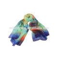 2015 Las bufandas más nuevas de la impresión de seda de las mujeres 100%, flor imprimieron la bufanda, bufanda impresa cuadrada del resorte